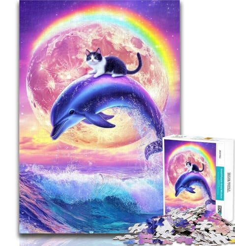 Puzzle für Erwachsene, Galaxie-Delfin-Puzzle für Erwachsene, 1000 Teile, Lernspielzeug und Spiele für Erwachsene und Jugendliche, 26x38cm von GOIUYTGM