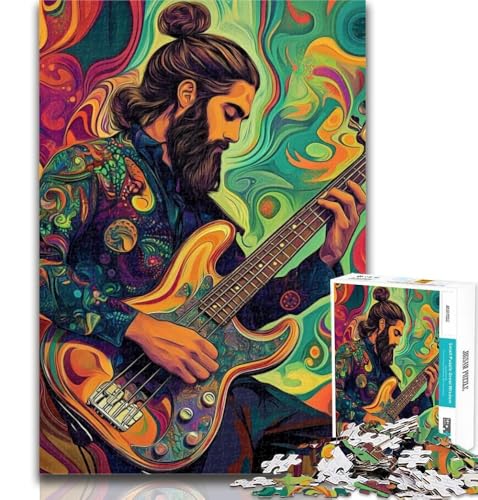 Puzzle für Erwachsene, Gitarre Spielen, Puzzles für Erwachsene, Denksportspiel, Wanddekoration, einzigartige Geburtstags, 26x38cm von GOIUYTGM