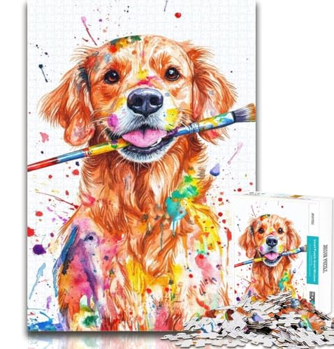 Puzzle für Erwachsene, Golden Retriever-Maler, 1000 Teile, Puzzle für Erwachsene und Jugendliche, Spielzeug, Lernspiele, Stressabbau, einzigartige Heimdekoration und Geschenke, 26x38cm Puzzle für Erwachsene, Golden Retriever-Maler, 1000 Teile, Puzzle für Erwachsene und Jugendliche, Spielzeug, Lernspiele, Stressabbau, einzigartige Heimdekoration und Geschenke, 26x38cm von GOIUYTGM