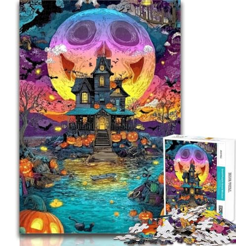 Puzzle für Erwachsene, Halloween-Schloss, 1000 Teile, Puzzle für Teenager, Lernspiel für Geburtstag, Weihnachten, für Kinder ab 14 Jahren, 26x38cm von GOIUYTGM