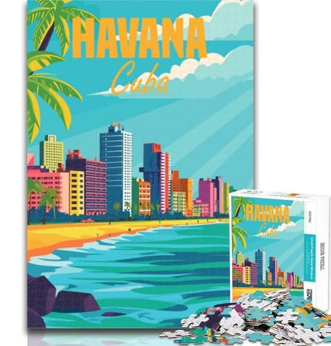 Puzzle für Erwachsene, Havanna, Kuba, minimal, 1000 Teile, Puzzle für Jugendliche und Erwachsene, Lernspiele, Heimdekoration, Geschenk für die ganze Familie, 75x50cm Puzzle für Erwachsene, Havanna, Kuba, minimal, 1000 Teile, Puzzle für Jugendliche und Erwachsene, Lernspiele, Heimdekoration, Geschenk für die ganze Familie, 75x50cm von GOIUYTGM