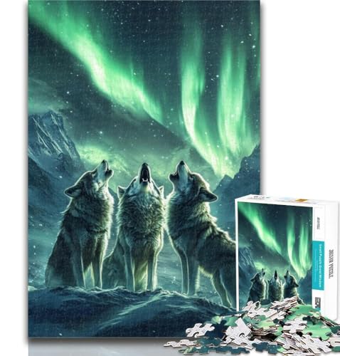 Puzzle für Erwachsene, Heulender Wolf, 1000 Teile, Lernspiel für Geburtstag, Weihnachten und ab 14 Jahren, 50x75cm von GOIUYTGM