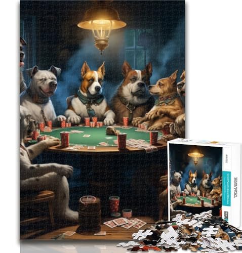 Puzzle für Erwachsene, Hunde Spielen Poker, 1000 Teile, Puzzle für Erwachsene und Jugendliche, anspruchsvolles Spiel und Familienspiel, Eltern-Kind-Interaktion, 50x75cm von GOIUYTGM