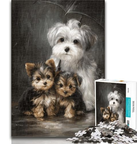 Puzzle für Erwachsene, Hundefamilie, Puzzle für Erwachsene, 1000 Teile, pädagogisches Spielzeug zum Stressabbau, tolle Geschenke und Spielzeuge, 50x75cm von GOIUYTGM