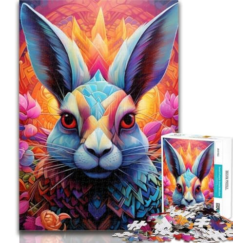 Puzzle für Erwachsene, Kaninchen-Puzzle, 1000 Teile, Lernspiel für Geburtstag, Weihnachten und ab 14 Jahren, 26x38cm von GOIUYTGM