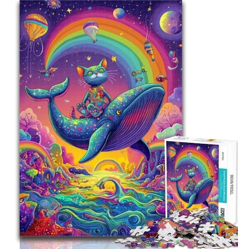 Puzzle für Erwachsene, Katzen und Wale, Puzzle für Erwachsene, 1000 Teile, Lernspielzeug und Spiele für Erwachsene und Jugendliche, 26x38cm von GOIUYTGM