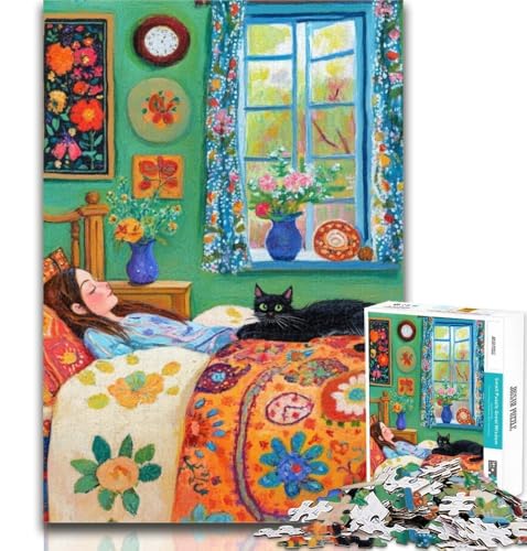 Puzzle für Erwachsene, Katzenkunst, Puzzle für Erwachsene, 1000 Teile, Spielzeug, Lernspiele, Stressabbau, tolle Geschenke und Spielzeuge, 50x75cm von GOIUYTGM