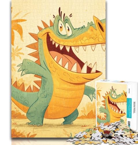 Puzzle für Erwachsene, Krokodil-Puzzles für Teenager, 1000 Teile, Denksportspiel, Wanddekoration, einzigartige Geburtstags, 50x75cm von GOIUYTGM