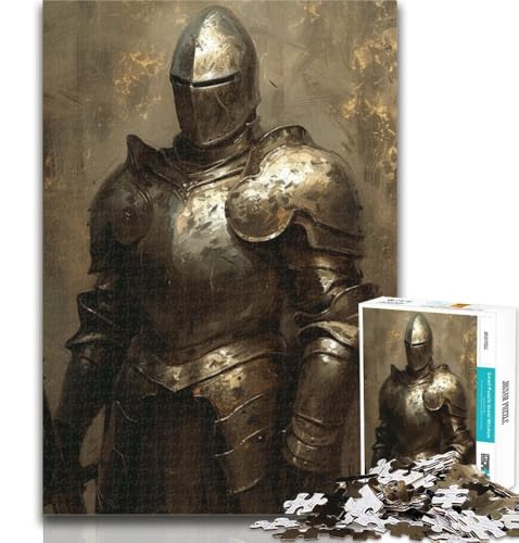 Puzzle für Erwachsene, Mächtiger mittelalterlicher Ritter, Puzzle für Erwachsene, 1000 Teile, Lernspielzeug und Spiele für Erwachsene und Jugendliche, 26x38cm von GOIUYTGM