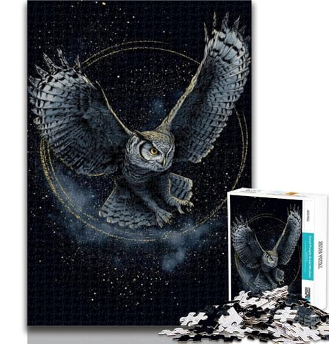 Puzzle für Erwachsene, Magisches Eulen-Puzzle, 1000 Teile, für Erwachsene, lustige Aktivität für zu Hause, Spielzeug für Regentage, Geburtstagsgeschenke, 26x38cm von GOIUYTGM