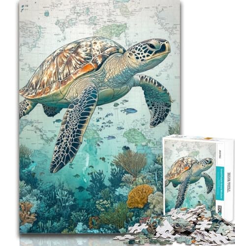 Puzzle für Erwachsene, Meeresschildkröte, 1000 Teile, Puzzle für Teenager, Klassische Lernspiele, schöne Dekoration, 26x38cm von GOIUYTGM