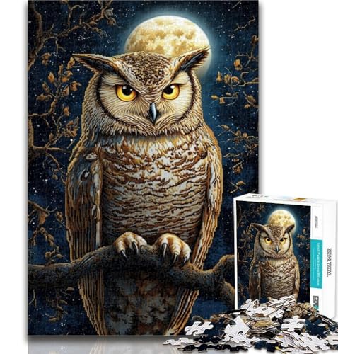 Puzzle für Erwachsene, Mitternachtseule, 1000-teiliges Puzzle für Teenager, Klassische Lernspiele, schöne Dekoration, 26x38cm von GOIUYTGM