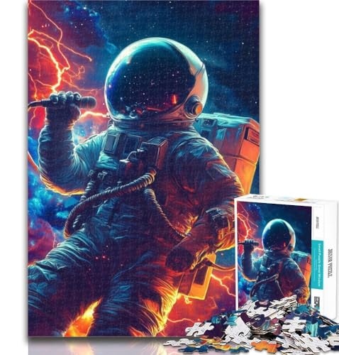 Puzzle für Erwachsene, Musik-Astronaut, 1000 Teile, Puzzle für Erwachsene und Jugendliche, Spielzeug, Lernspiele, Stressabbau, einzigartige Heimdekoration und Geschenke, 50x75cm von GOIUYTGM