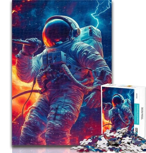 Puzzle für Erwachsene, Musik-Astronaut, 1000 Teile, Puzzle für Erwachsene und Jugendliche, für Lernspiele, Herausforderung, Spielzeug, Künstlersammlung, Bildende Kunst, 50x75cm von GOIUYTGM
