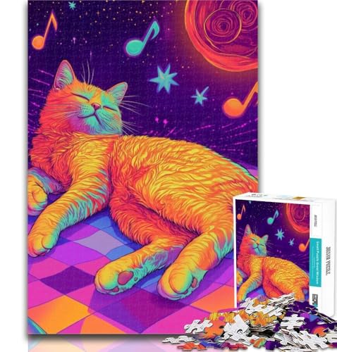 Puzzle für Erwachsene, Musik-Katzen-Puzzle, 1000 Teile für Erwachsene, Spielzeug, Lernspiele, Stressabbau, Eltern-Kind-Interaktion, 50x75cm von GOIUYTGM