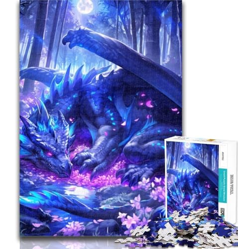 Puzzle für Erwachsene, Mysteriöser Drache, 1000 Teile, Lernspiel für Geburtstag, Weihnachten, ab 14 Jahren, 50x75cm von GOIUYTGM