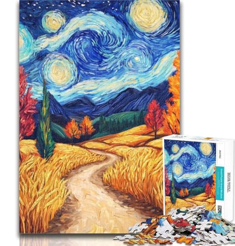 Puzzle für Erwachsene, Nachthimmel, Nachthimmel-Puzzle, 1000 Teile, für Erwachsene und Jugendliche, mit vollständig ineinandergreifenden, zufällig geformten Teilen für Kinder ab 14 Jahren, 26x38cm von GOIUYTGM