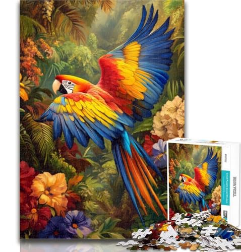 Puzzle für Erwachsene, Ölgemälde mit Papagei, 1000 Teile, für Erwachsene und Jugendliche, mit passendem Poster und Quizblatt, für 14-Jährige, 50x75cm Puzzle für Erwachsene, Ölgemälde mit Papagei, 1000 Teile, für Erwachsene und Jugendliche, mit passendem Poster und Quizblatt, für 14-Jährige, 50x75cm von GOIUYTGM