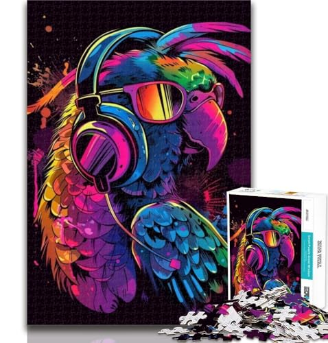 Puzzle für Erwachsene, Papagei mit Sonnenbrille, Puzzle für Erwachsene, 1000 Teile, pädagogisches Spielzeug zum Stressabbau, tolle Geschenke und Spielzeuge, 50x75cm Puzzle für Erwachsene, Papagei mit Sonnenbrille, Puzzle für Erwachsene, 1000 Teile, pädagogisches Spielzeug zum Stressabbau, tolle Geschenke und Spielzeuge, 50x75cm von GOIUYTGM