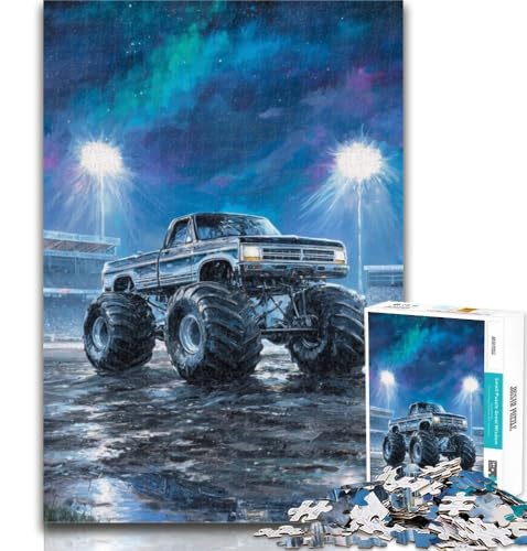 Puzzle für Erwachsene, Psychedelic Monster Truck, Puzzle für Erwachsene, 1000 Teile, schwierig, herausforderndes Spiel für die ganze Familie, für Frauen, Geschenke für Männer, 26x38cm von GOIUYTGM