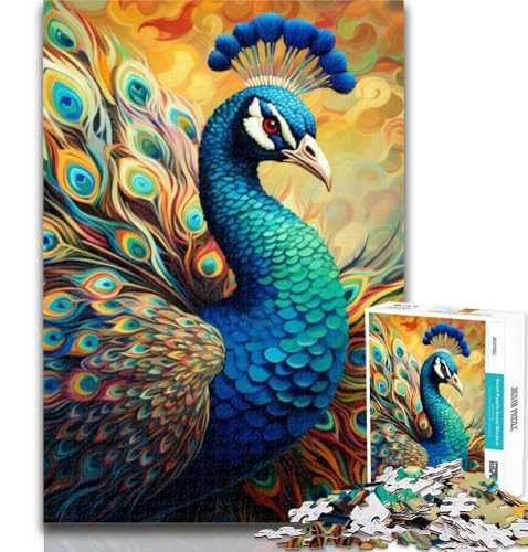 Puzzle für Erwachsene, Psychedelischer Pfau, 1000 Teile, Lernspiel für Geburtstag, Weihnachten, ab 14 Jahren, 26x38cm von GOIUYTGM