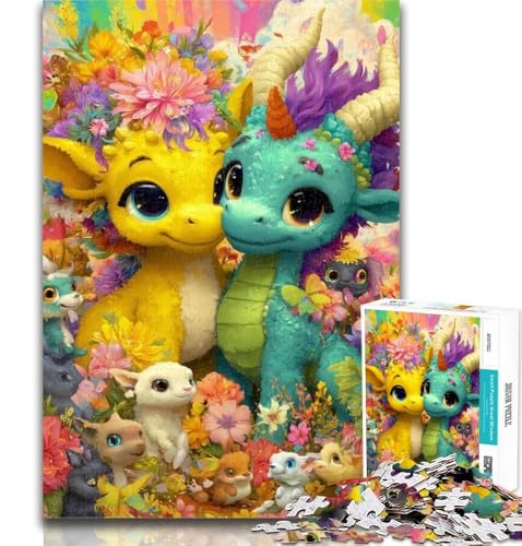 Puzzle für Erwachsene, Regenbogendrachen-Baby, 1000 Teile, Lernspiel für Geburtstag, Weihnachten, ab 14 Jahren, 50x75cm von GOIUYTGM