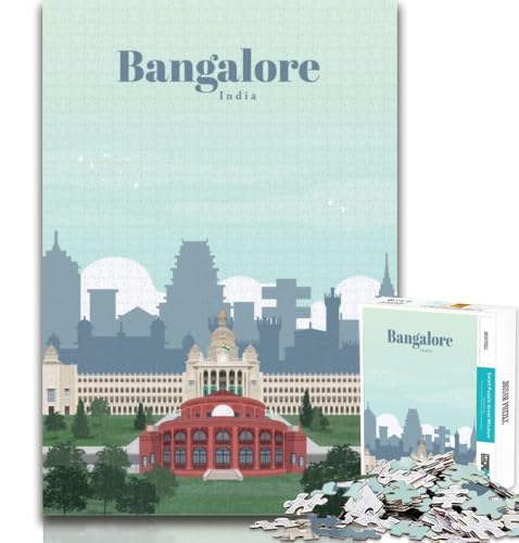 Puzzle für Erwachsene, Reise nach Bangalore, Puzzle für Erwachsene, 1000 Teile, für Alter 14+, Unmögliches Spiel, Erwachsene und Jugendliche, 75x50cm Puzzle für Erwachsene, Reise nach Bangalore, Puzzle für Erwachsene, 1000 Teile, für Alter 14+, Unmögliches Spiel, Erwachsene und Jugendliche, 75x50cm von GOIUYTGM