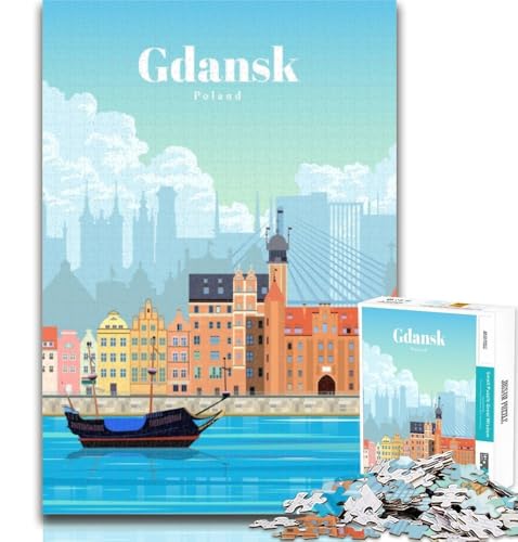 Puzzle für Erwachsene, Reise nach Danzig, 1000 Teile, für Teenager, anspruchsvolles Spiel und Familienspiel, Eltern-Kind-Interaktion, 75x50cm Puzzle für Erwachsene, Reise nach Danzig, 1000 Teile, für Teenager, anspruchsvolles Spiel und Familienspiel, Eltern-Kind-Interaktion, 75x50cm von GOIUYTGM