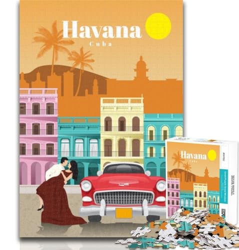 Puzzle für Erwachsene, Reise nach Havanna, Puzzle für Erwachsene, 1000 Teile, für Alter 14+, Unmögliches Spiel, Erwachsene und Jugendliche, 75x50cm Puzzle für Erwachsene, Reise nach Havanna, Puzzle für Erwachsene, 1000 Teile, für Alter 14+, Unmögliches Spiel, Erwachsene und Jugendliche, 75x50cm von GOIUYTGM