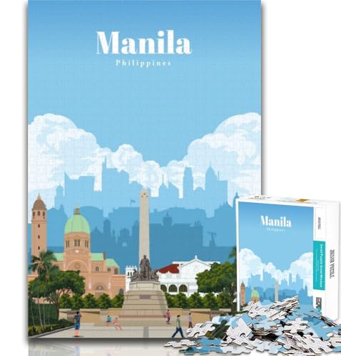 Puzzle für Erwachsene, Reise nach Manila, 1000 Teile, für Teenager, anspruchsvolles Spiel und Familienspiel, Eltern-Kind-Interaktion, 75x50cm Puzzle für Erwachsene, Reise nach Manila, 1000 Teile, für Teenager, anspruchsvolles Spiel und Familienspiel, Eltern-Kind-Interaktion, 75x50cm von GOIUYTGM