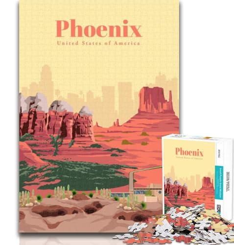 Puzzle für Erwachsene, Reise nach Phoenix, Puzzle für Erwachsene, 1000 Teile, für Alter 14+, Unmögliches Spiel, Erwachsene und Jugendliche, 75x50cm Puzzle für Erwachsene, Reise nach Phoenix, Puzzle für Erwachsene, 1000 Teile, für Alter 14+, Unmögliches Spiel, Erwachsene und Jugendliche, 75x50cm von GOIUYTGM