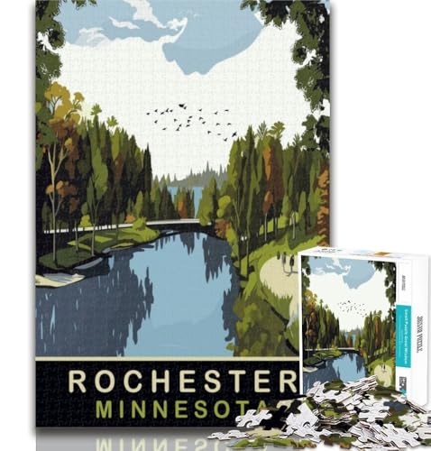 Puzzle für Erwachsene, Rochester Park, Minnesota, 1000-teiliges Puzzle für Erwachsene und Jugendliche, Geburtstagsgeschenk, Geschenke, Wandkunst für Kinder ab 14 Jahren, 26x38cm von GOIUYTGM