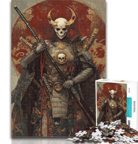 Puzzle für Erwachsene, Skelett-Ritter, 1000 Teile, Lernspiel für Geburtstag, Weihnachten, ab 14 Jahren, 26x38cm von GOIUYTGM