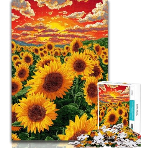Puzzle für Erwachsene, Sonnenblumen-Puzzle für Erwachsene, 1000 Teile, Spielzeug, Lernspiele, Stressabbau, tolle Geschenke und Spielzeuge, 26x38cm von GOIUYTGM