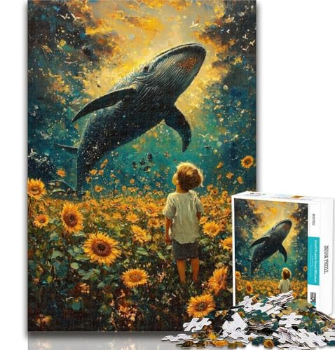 Puzzle für Erwachsene, Sonnenblumen und Wale, 1000 Teile, für Teenager, dekomprimierendes intellektuelles Lernspielzeug, tolle Geschenke und Spielzeuge, 50x75cm Puzzle für Erwachsene, Sonnenblumen und Wale, 1000 Teile, für Teenager, dekomprimierendes intellektuelles Lernspielzeug, tolle Geschenke und Spielzeuge, 50x75cm von GOIUYTGM