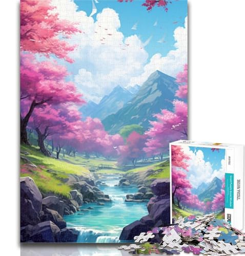 Puzzle für Erwachsene, Springs in The Lake, Puzzle für Erwachsene, 1000 Teile, Stressabbau, schwierige Herausforderung, einzigartige Heimdekoration und Geschenke, 26x38cm von GOIUYTGM
