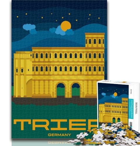Puzzle für Erwachsene, Stadtbild von Trier, Deutschland, 1000 Teile, für Teenager, anspruchsvolles Spiel und Familienspiel, Eltern-Kind-Interaktion, 26x38cm von GOIUYTGM