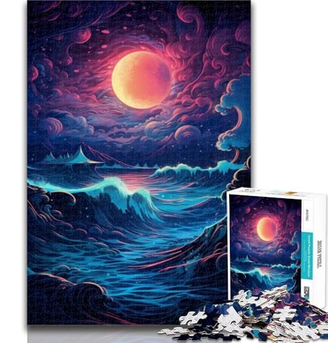Puzzle für Erwachsene, Strand unter dem Nachthimmel, 1000 Teile, Puzzle für Teenager, Geschenke, Spielzeug, Lernspiele, Stressabbau, Stärkung der Liebe zwischen Paaren, 50x75cm von GOIUYTGM