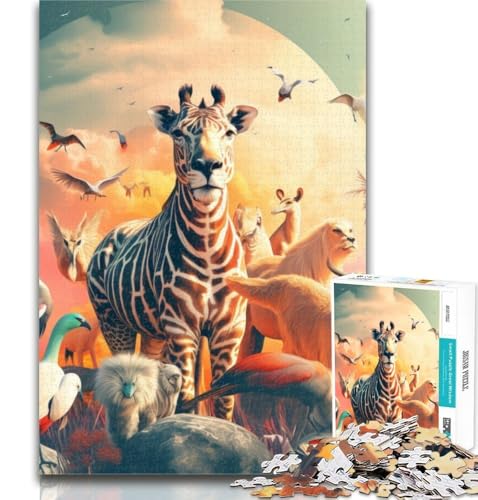 Puzzle für Erwachsene, Tierwelt, 1000 Teile, Geschenk für Teenager, Lernspiel, Herausforderungsspielzeug für Frauen und Männer, 75x50cm von GOIUYTGM