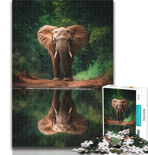 Puzzle für Erwachsene, Waldelefanten, Puzzle für Erwachsene, 1000 Teile, Geburtstagsgeschenk, Geschenke, Wandkunst für Kinder ab 14 Jahren, 50x75cm von GOIUYTGM