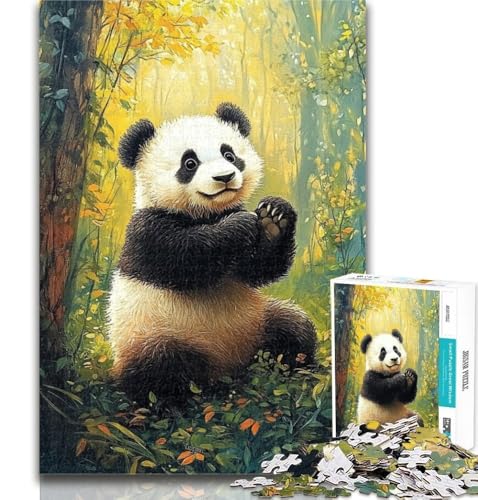 Puzzle für Erwachsene, Waldpanda-Puzzle, 1000 Teile für Erwachsene, mit vollständig ineinandergreifenden, zufällig geformten Teilen für Kinder ab 14 Jahren, 26x38cm von GOIUYTGM
