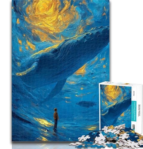 Puzzle für Erwachsene, Wale im Sternenhimmel, 1000 Teile, für Jugendliche, Spielzeug, Lernspiele, Stressabbau, Wanddekoration, 50x75cm von GOIUYTGM