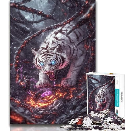 Puzzle für Erwachsene, Weißer Tiger, Puzzle für Erwachsene, 1000 Teile, Lernspielzeug und Spiele für Erwachsene und Jugendliche, 50x75cm von GOIUYTGM
