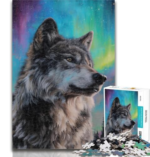 Puzzle für Erwachsene, Wolf unter der Aurora, 1000 Teile, Puzzle für Jugendliche und Erwachsene, Lernspielzeug, einzigartige Heimdekoration und Geschenke, 26x38cm Puzzle für Erwachsene, Wolf unter der Aurora, 1000 Teile, Puzzle für Jugendliche und Erwachsene, Lernspielzeug, einzigartige Heimdekoration und Geschenke, 26x38cm von GOIUYTGM