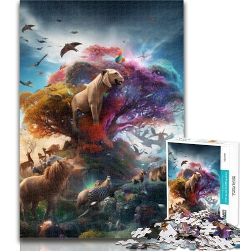 Puzzle für Erwachsene, afrikanische Tiere, Puzzle für Erwachsene, 1000 Teile, dekomprimierendes intellektuelles Lernspielzeug, Wichtelgeschenke, 75x50cm von GOIUYTGM