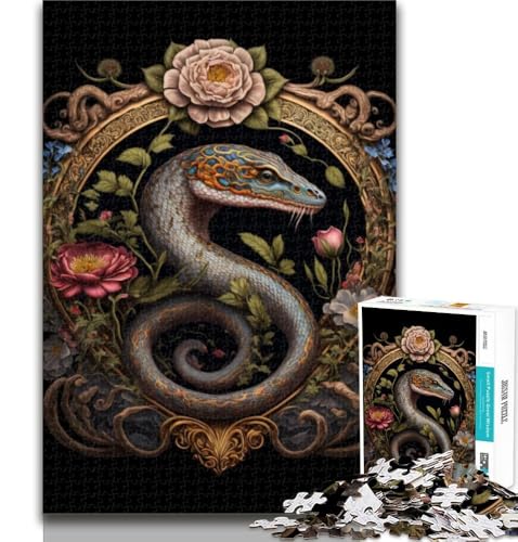 Puzzle für Erwachsene, farbige Metallschlange, 1000 Teile, Puzzle für Teenager, Geschenke, Künstlersammlung, bildende Kunst, für Kinder ab 14 Jahren, 26x38cm von GOIUYTGM