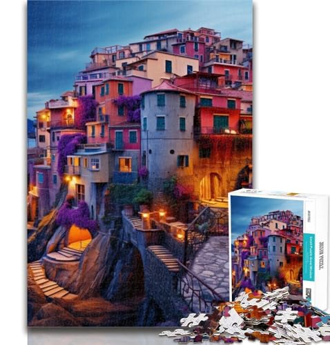 Puzzle für Erwachsene, italienische Küstenlandschaft, Puzzle für Erwachsene, 1000 Teile, Lernspielzeug und Spiele für Erwachsene und Jugendliche, 26x38cm von GOIUYTGM
