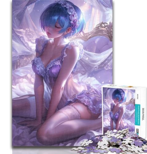 Puzzle für Erwachsene, japanische Anime-Mädchen, 1000 Teile, für Teenager, Spielzeug, Lernspiele, stressabbauende Wanddekoration, 50x75cm von GOIUYTGM