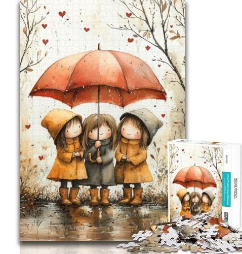 Puzzle für Erwachsene, kleines Mädchen mit Regenschirm, Puzzles für Teenager, 1000 Teile, Denksportspiel, Wanddekoration, einzigartige Geburtstags, 50x75cm von GOIUYTGM