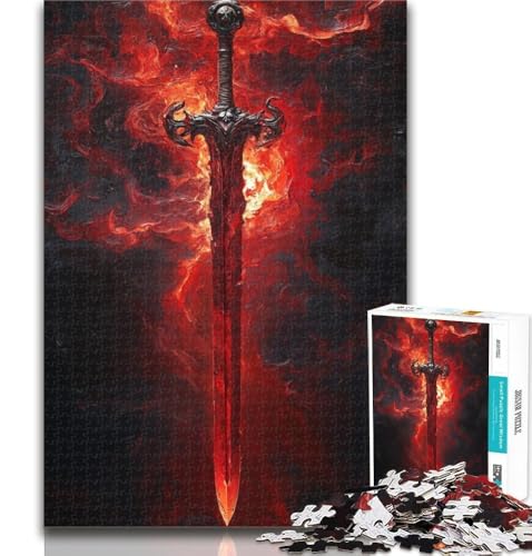 Puzzle für Erwachsene, mittelalterliches Zauberschwert, 1000 Teile, Puzzle für Erwachsene und Jugendliche, Lernspiel, Herausforderungsspielzeug für Frauen und Männer, 50x75cm von GOIUYTGM